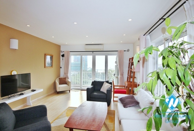 Lake view three bedrooms apartment for rent in To Ngoc Van st, Tay Ho